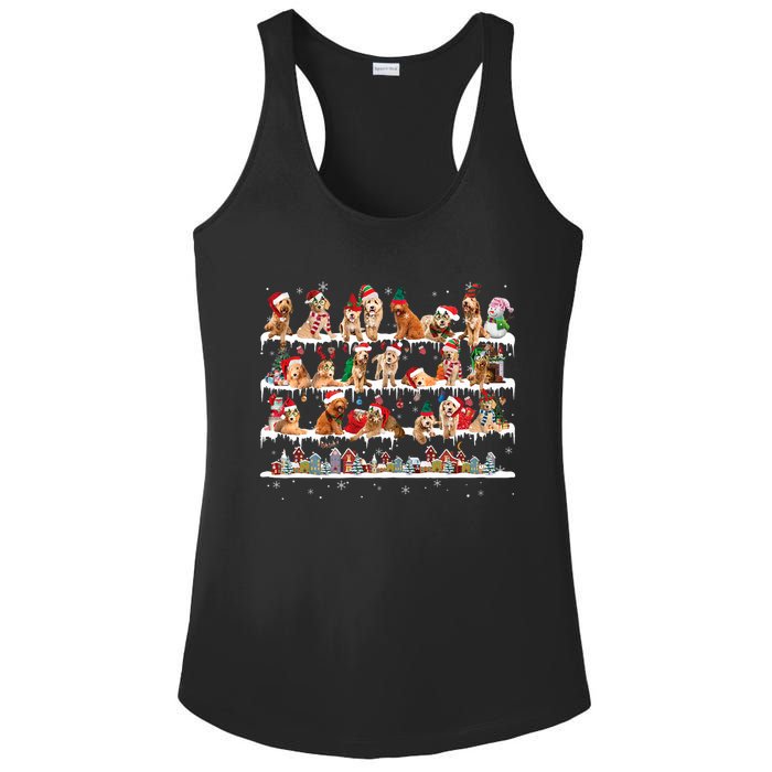 Goldendoodle Christmas Snow Layers Santa Dog Ugly Xmas Ladies PosiCharge Competitor Racerback Tank