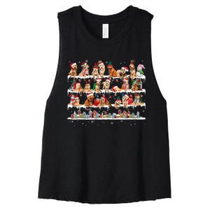 Goldendoodle Christmas Snow Layers Santa Dog Ugly Xmas Women's Racerback Cropped Tank