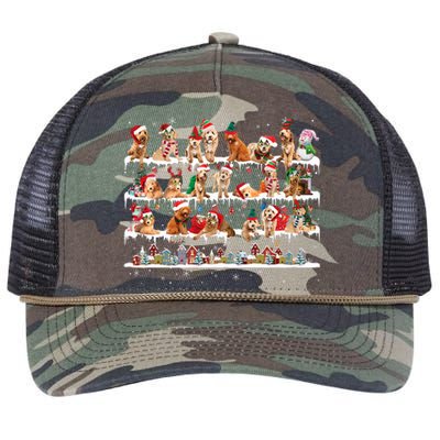 Goldendoodle Christmas Snow Layers Santa Dog Ugly Xmas Retro Rope Trucker Hat Cap