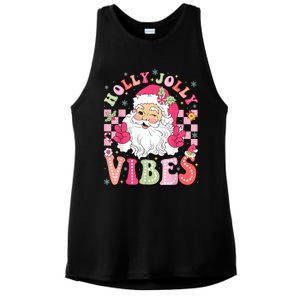 Groovy Cute Santa Claus Christmas Vibes Xmas Women Girl Ladies PosiCharge Tri-Blend Wicking Tank