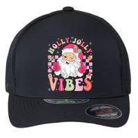 Groovy Cute Santa Claus Christmas Vibes Xmas Women Girl Flexfit Unipanel Trucker Cap