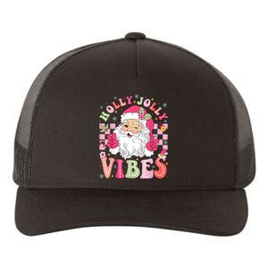 Groovy Cute Santa Claus Christmas Vibes Xmas Women Girl Yupoong Adult 5-Panel Trucker Hat