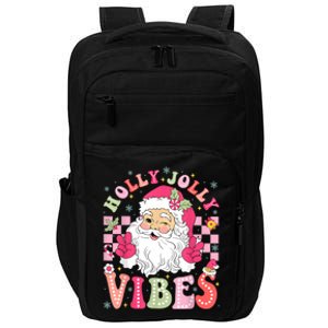 Groovy Cute Santa Claus Christmas Vibes Xmas Women Girl Impact Tech Backpack