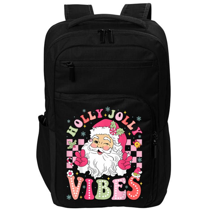 Groovy Cute Santa Claus Christmas Vibes Xmas Women Girl Impact Tech Backpack