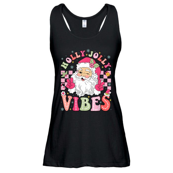 Groovy Cute Santa Claus Christmas Vibes Xmas Women Girl Ladies Essential Flowy Tank