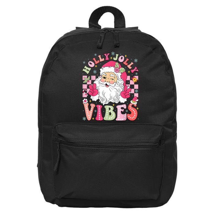 Groovy Cute Santa Claus Christmas Vibes Xmas Women Girl 16 in Basic Backpack