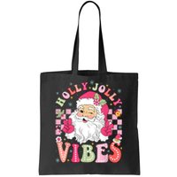 Groovy Cute Santa Claus Christmas Vibes Xmas Women Girl Tote Bag