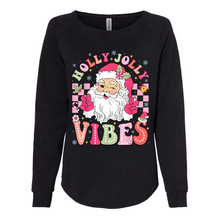 Groovy Cute Santa Claus Christmas Vibes Xmas Women Girl Womens California Wash Sweatshirt