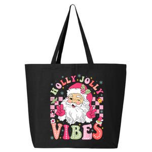 Groovy Cute Santa Claus Christmas Vibes Xmas Women Girl 25L Jumbo Tote