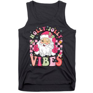 Groovy Cute Santa Claus Christmas Vibes Xmas Women Girl Tank Top