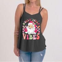 Groovy Cute Santa Claus Christmas Vibes Xmas Women Girl Women's Strappy Tank