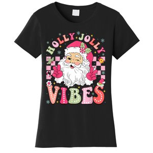 Groovy Cute Santa Claus Christmas Vibes Xmas Women Girl Women's T-Shirt