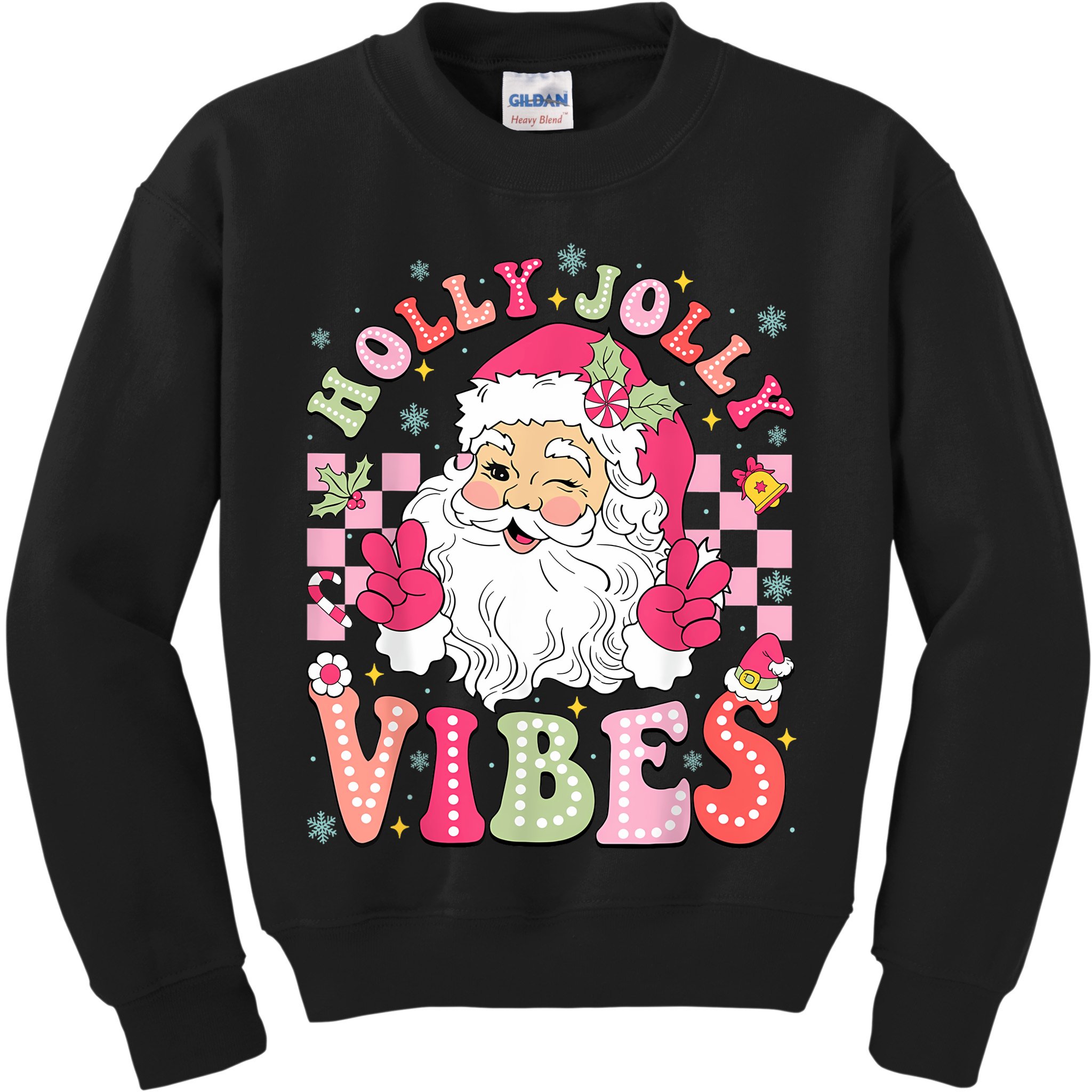 Groovy Cute Santa Claus Christmas Vibes Xmas Women Girl Kids Sweatshirt
