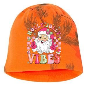 Groovy Cute Santa Claus Christmas Vibes Xmas Women Girl Kati - Camo Knit Beanie