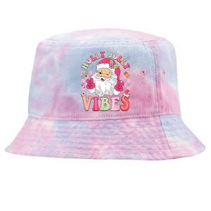 Groovy Cute Santa Claus Christmas Vibes Xmas Women Girl Tie-Dyed Bucket Hat