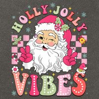 Groovy Cute Santa Claus Christmas Vibes Xmas Women Girl Cotton Canvas Backpack