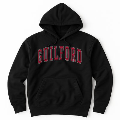 Guilford Connecticut Souvenir College Style Red Text Hoodie