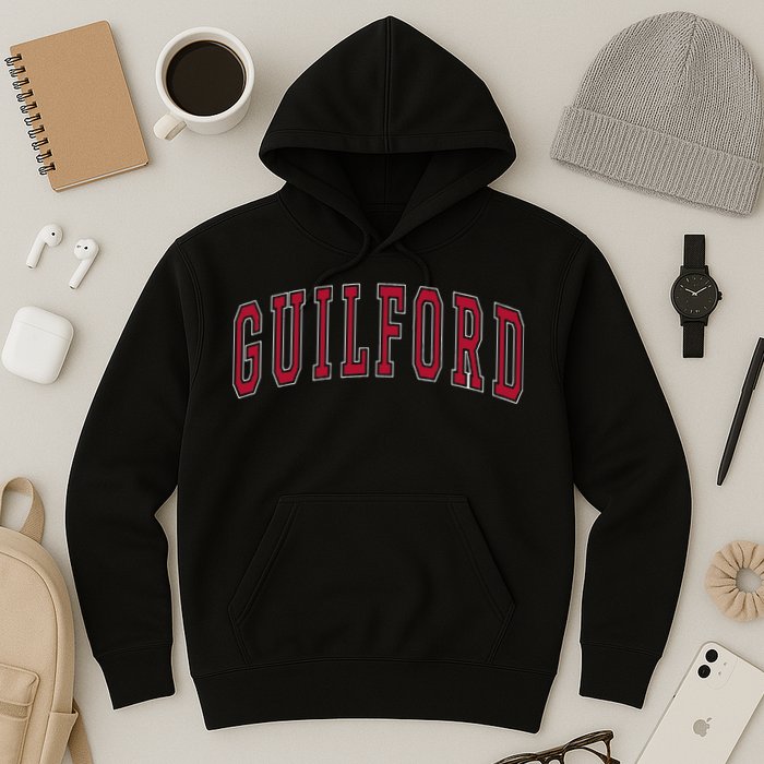Guilford Connecticut Souvenir College Style Red Text Hoodie