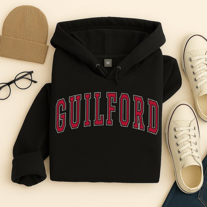 Guilford Connecticut Souvenir College Style Red Text Hoodie