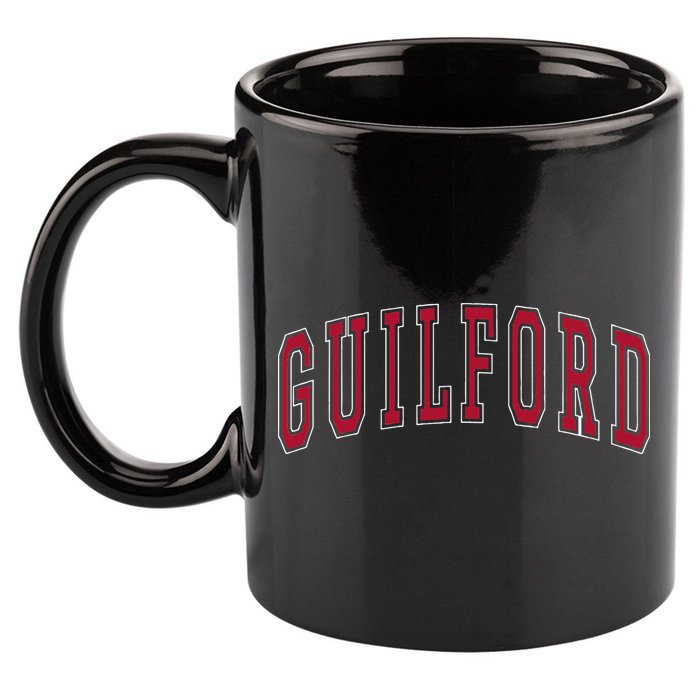 Guilford Connecticut Souvenir College Style Red Text 11oz C Handle Ceramic Mug