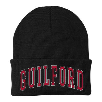Guilford Connecticut Souvenir College Style Red Text Beanie