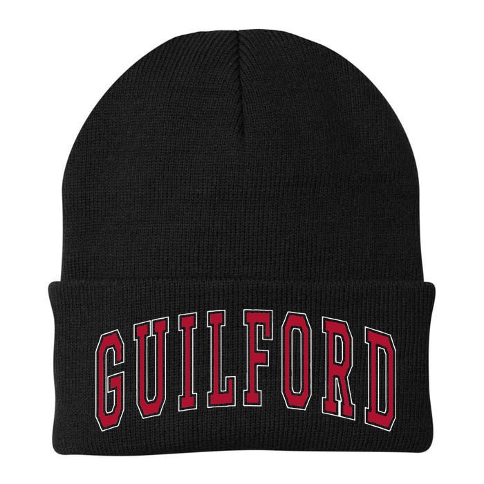 Guilford Connecticut Souvenir College Style Red Text Beanie