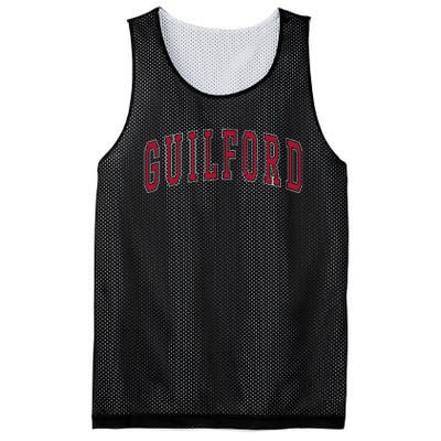 Guilford Connecticut Souvenir College Style Red Text Mesh Reversible Basketball Jersey Tank