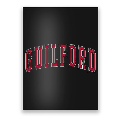 Guilford Connecticut Souvenir College Style Red Text Poster