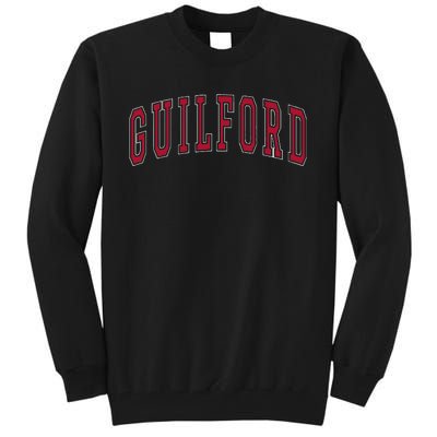 Guilford Connecticut Souvenir College Style Red Text Tall Sweatshirt