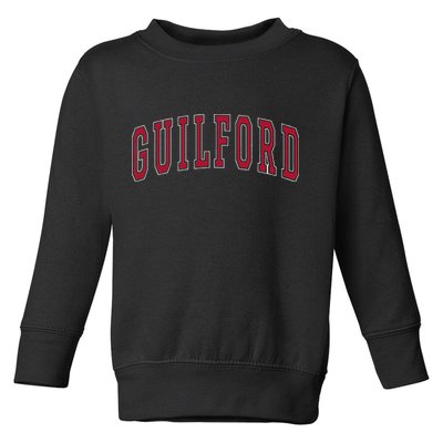 Guilford Connecticut Souvenir College Style Red Text Toddler Sweatshirt