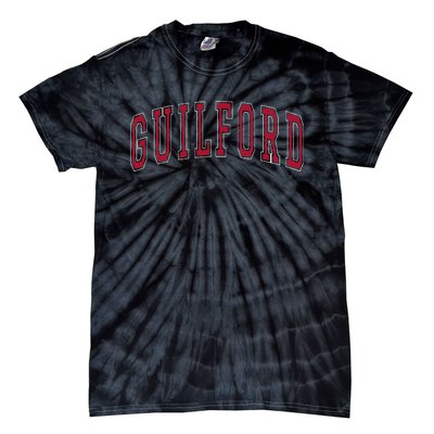 Guilford Connecticut Souvenir College Style Red Text Tie-Dye T-Shirt