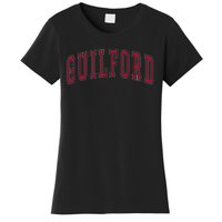 Guilford Connecticut Souvenir College Style Red Text Women's T-Shirt