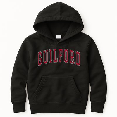 Guilford Connecticut Souvenir College Style Red Text Kids Hoodie
