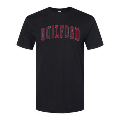 Guilford Connecticut Souvenir College Style Red Text Softstyle CVC T-Shirt