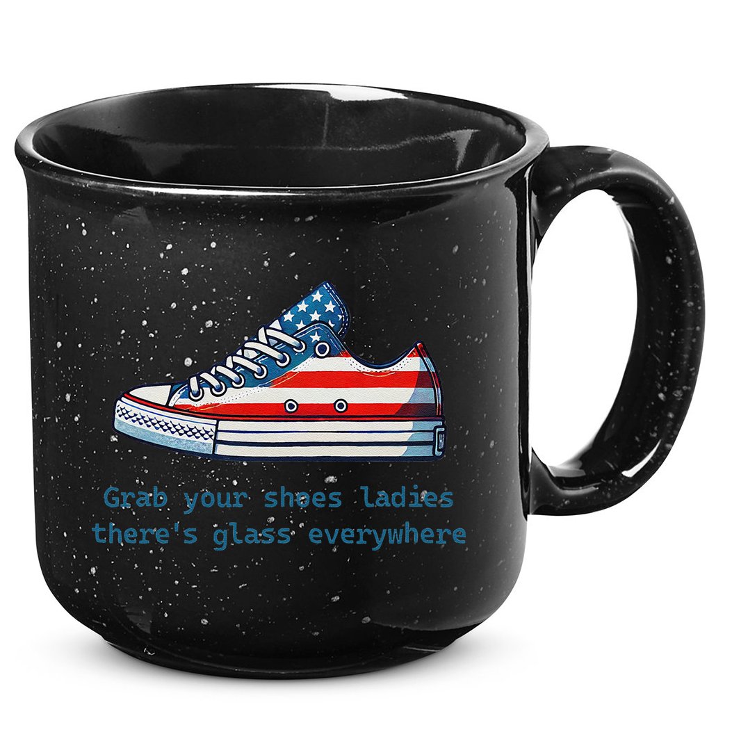 Glass Ceiling Shoe First Woman President Kamala Harris 15oz Campfire Ceramic Mug
