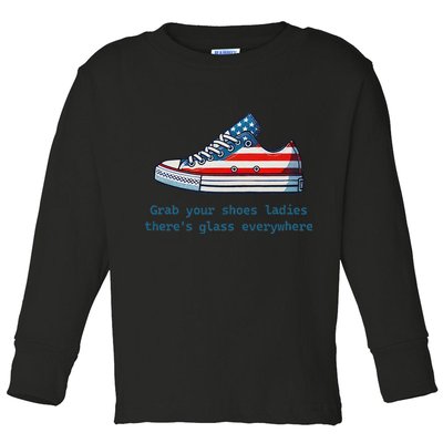 Glass Ceiling Shoe First Woman President Kamala Harris Toddler Long Sleeve Shirt