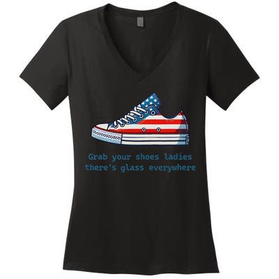 Glass Ceiling Shoe First Woman President Kamala Harris Women's V-Neck T-Shirt