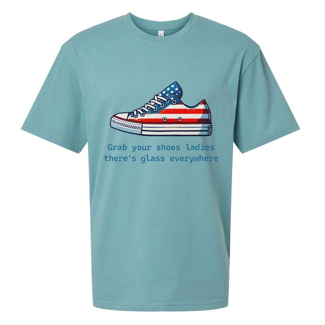 Glass Ceiling Shoe First Woman President Kamala Harris Sueded Cloud Jersey T-Shirt