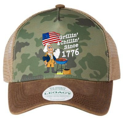 Grillin & Chillin Since 1776 July 4th Independence Legacy Tie Dye Trucker Hat