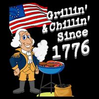 Grillin & Chillin Since 1776 July 4th Independence Stripe Pom Pom Beanie