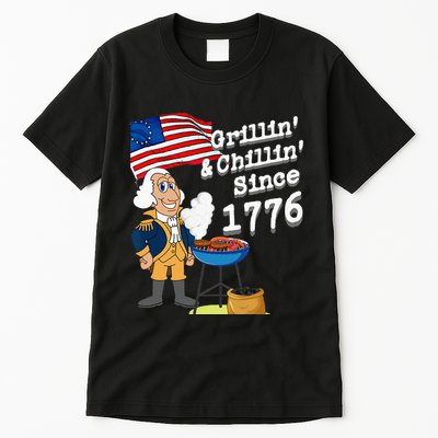 Grillin & Chillin Since 1776 July 4th Independence Tall T-Shirt
