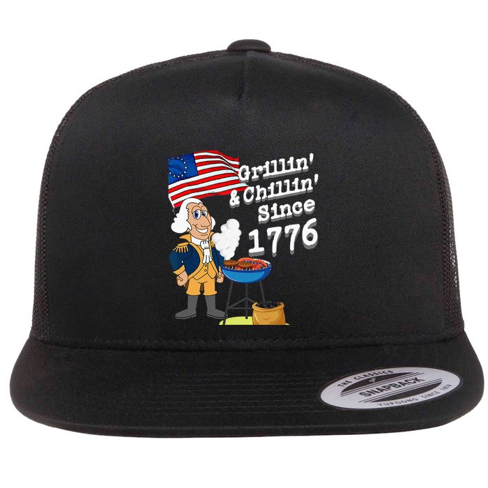 Grillin & Chillin Since 1776 July 4th Independence Flatbill Hat
