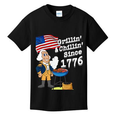 Grillin & Chillin Since 1776 July 4th Independence Kids T-Shirt