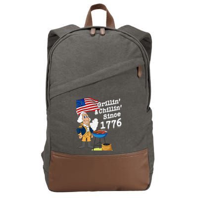 Grillin & Chillin Since 1776 July 4th Independence Cotton Canvas Backpack