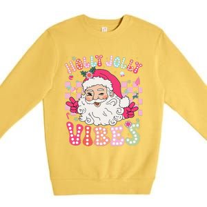 Groovy Cute Santa Claus Christmas Vibes Xmas Gift Premium Crewneck Sweatshirt