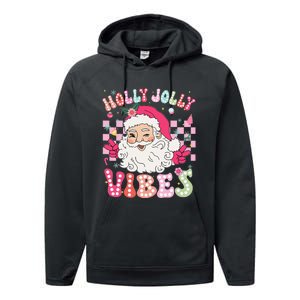 Groovy Cute Santa Claus Christmas Vibes Xmas Gift Performance Fleece Hoodie