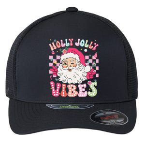 Groovy Cute Santa Claus Christmas Vibes Xmas Gift Flexfit Unipanel Trucker Cap