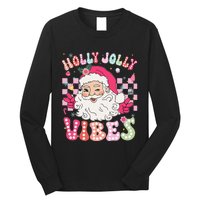 Groovy Cute Santa Claus Christmas Vibes Xmas Gift Long Sleeve Shirt