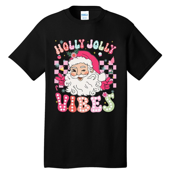 Groovy Cute Santa Claus Christmas Vibes Xmas Gift Tall T-Shirt