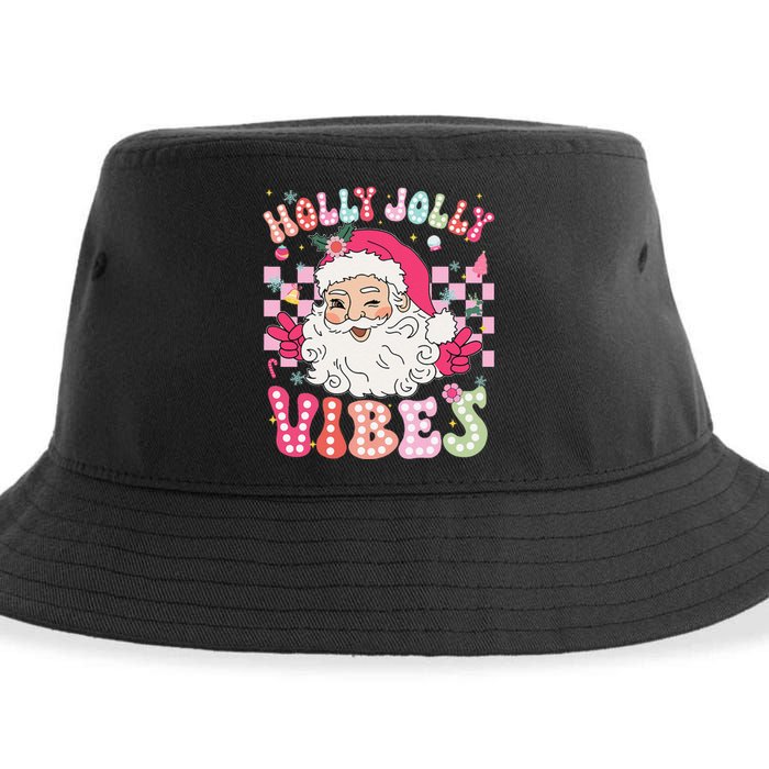 Groovy Cute Santa Claus Christmas Vibes Xmas Gift Sustainable Bucket Hat